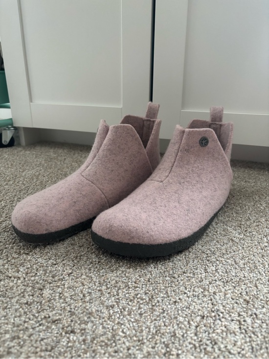 Birkenstock Shoes - Birkenstock Andermatt Soft Pink Wool Slip-On Slipper Boots